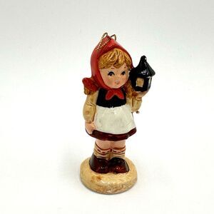 Enesco Ceramic Christmas Tree Ornament Girl Holding Lantern Vintage Retro VTG